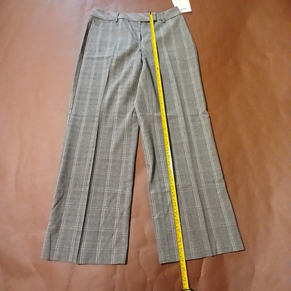 Emma James Petite Stretch Grey Plaid Dress Pants Size 8P EJPUA377